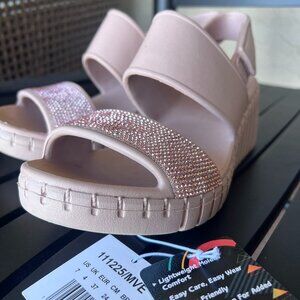 Skechers Pink Foamies Platform Sandals